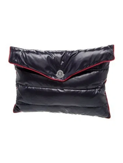 Pre-owned Moncler Signature Pouch Large In Blue