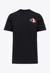 Moncler Signature Tricolor Patch T-shirt In Black
