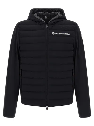 MONCLER SILICONE LOGO JACKET PUFFER JACKETS BLACK