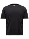 Moncler Silk & Cotton Knit T-shirt In Black