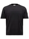 Moncler Crew Neck Patch Detail Short Sleeves T-shirt In Black