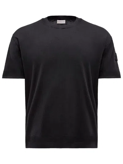 MONCLER MONCLER SILK & COTTON KNIT T-SHIRT CLOTHING