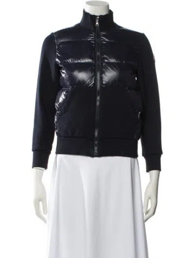 Pre-owned Moncler Silk Down Jacket In Blue