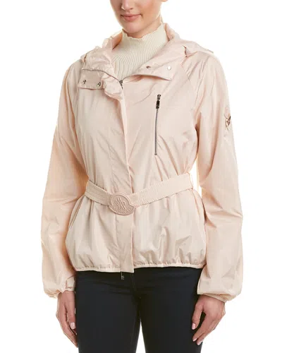 Moncler Silk-lined Short Rain Jacket In Neutral