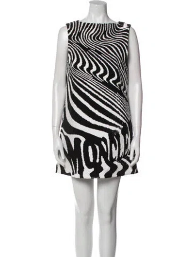 Pre-owned Moncler Silk Mini Dress In White