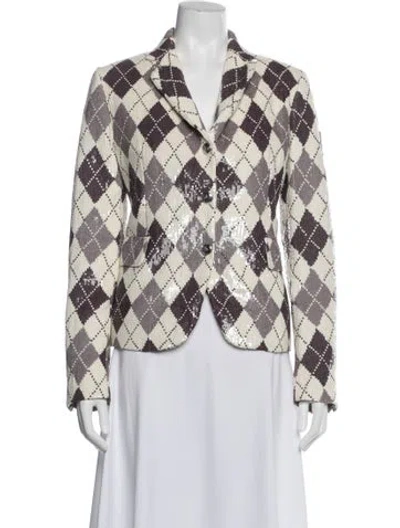Pre-owned Moncler Silk Plaid Print Jacket W/ Tags In Multi