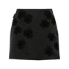 Moncler Satin Flower Embroidered Mini Skirt