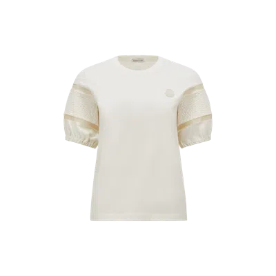 MONCLER T-SHIRT EN COTON À FINITION EN SOIE