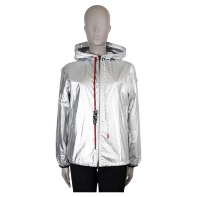 Pre-owned Moncler Silver Cotton Mikael Metallic Windbreaker Jacket 1 S
