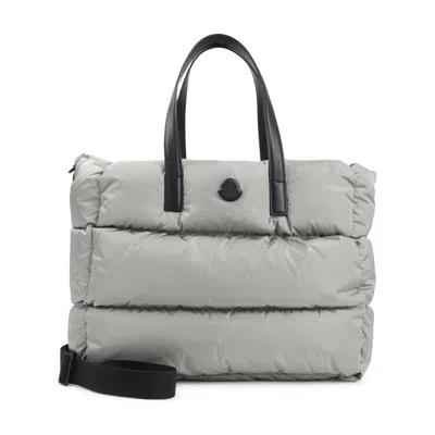 Moncler Silver New Caradoc Nylon Tote Bag In Gray