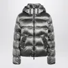 Moncler Silver Sensation Short Down Jacket In Silver