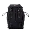 Moncler Leather-trimmed Buckle-fastening Backpack In Black
