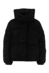 Moncler Black Boucle Loop Sittelles Mini Down Jacket In Blue