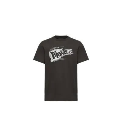 Moncler Sketch Logo Cotton T-shirt, Men, Black, Size: Xl