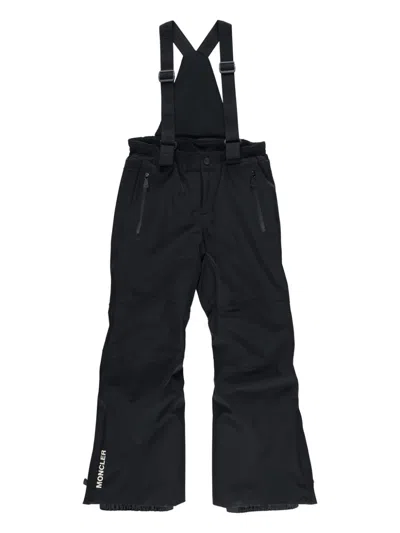 Moncler Kid's Salopette Snow Trousers In Black