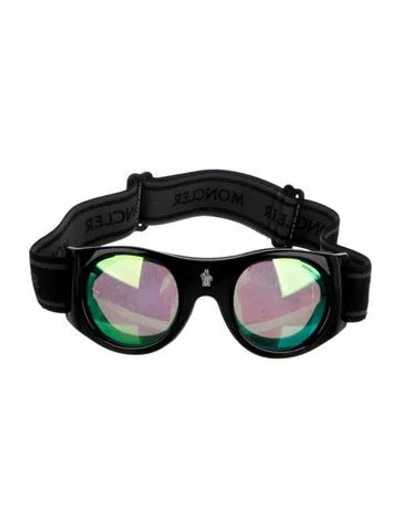 Pre-owned Moncler Ski Goggle Wayfarer Sunglasses In Black