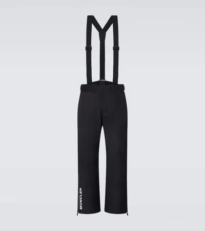 Moncler Adjustable Strap Nylon Technical Pants In Black