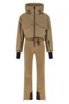 Moncler Insulated Ski Overall Featuring Adjustable Elements In Brown