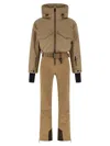 Moncler Insulated Ski Overall Featuring Adjustable Elements In Neutral