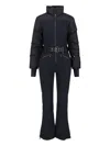 Moncler Ski Suit With Belt In Black