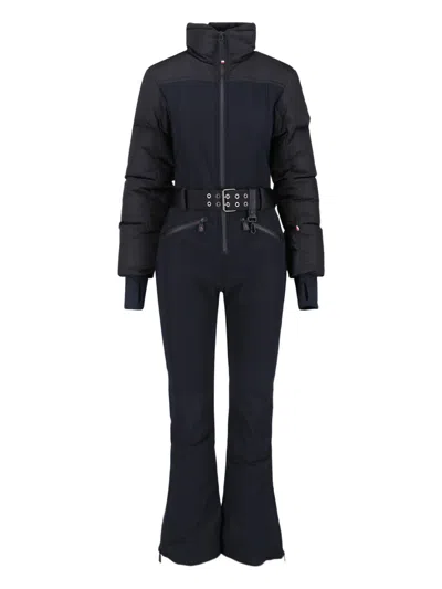 Moncler Ski Suit With Belt In Black