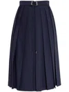 Moncler Wool Blend Pleated Midi Skirt