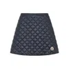 Moncler Navy Blue Diamond-quilted Mini Skirt In Blue