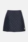 Moncler Navy Blue Diamond-quilted Mini Skirt