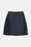 Moncler Navy Blue Diamond-quilted Mini Skirt