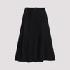 Moncler Flowing Black Maxi Skirt With Belted Waist In Black