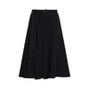 Moncler Flowing Black Maxi Skirt With Belted Waist In Black