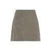 Moncler Beige & Green Wool Mini Skirt In Black
