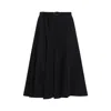 Moncler Flowing Black Maxi Skirt With Belted Waist In Black