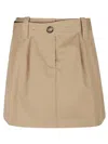 Moncler Women Pleated Mini Skirt In Brown