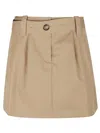 Moncler Women Pleated Mini Skirt In Brown