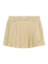 Moncler Pleated Logo Mini Skirt In Brown