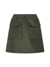 Moncler Elasticated-waist Cargo Mini Skirt In Green