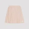 Moncler Checked Pleated Mid Rise Cotton Polyester Skirt In Pink