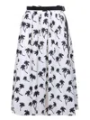 Moncler Belted Pleated Printed Shell Skirt