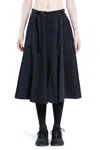 Moncler Elastic Waist Flared Midi Skirt In Black