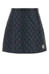 Moncler Navy Blue Diamond-quilted Mini Skirt