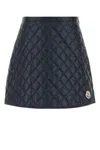 Moncler Navy Blue Diamond-quilted Mini Skirt