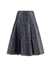 Moncler Gonna Midi Padded With Quilted Checkered Pattern In Animal Print