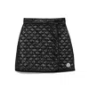 Moncler Quilted Black Skirt With Glossy Finish And Wrap Style In Black
