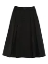 Moncler Pleated Midi Skirt In Black