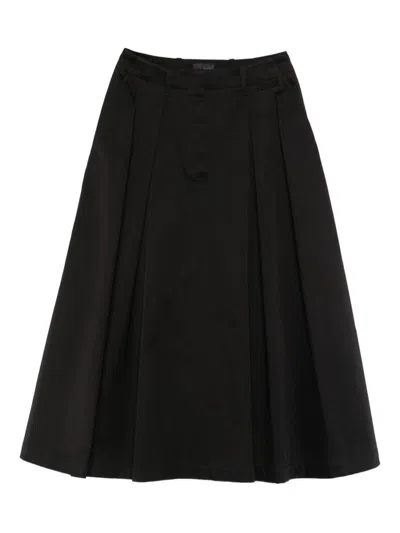 Moncler Pleated Midi Skirt In Black