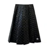 Moncler Padded Midi Skirt With Square Quilting In Black