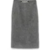 Moncler Brushed-effect Midi Skirt In Grey