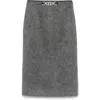 Moncler Brushed-effect Midi Skirt In Grey