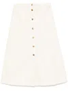 Moncler High-waisted A-line Skirt Patch Pockets In White